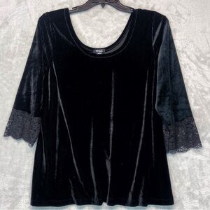 Whimsical Women’s Vintage Deb Top Black Velvet Size 2X Musical